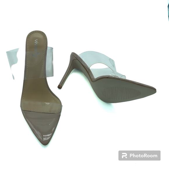 VIVIANLY Clear Point Toe Mule Sandals  | Size 11 - Picture 2 of 5